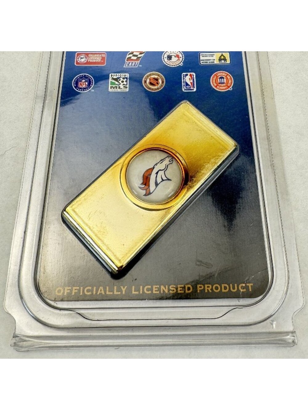 Denver Broncos Money Clip 24Kt Gold Plated Solid Brass NFL By Tag Express NEW